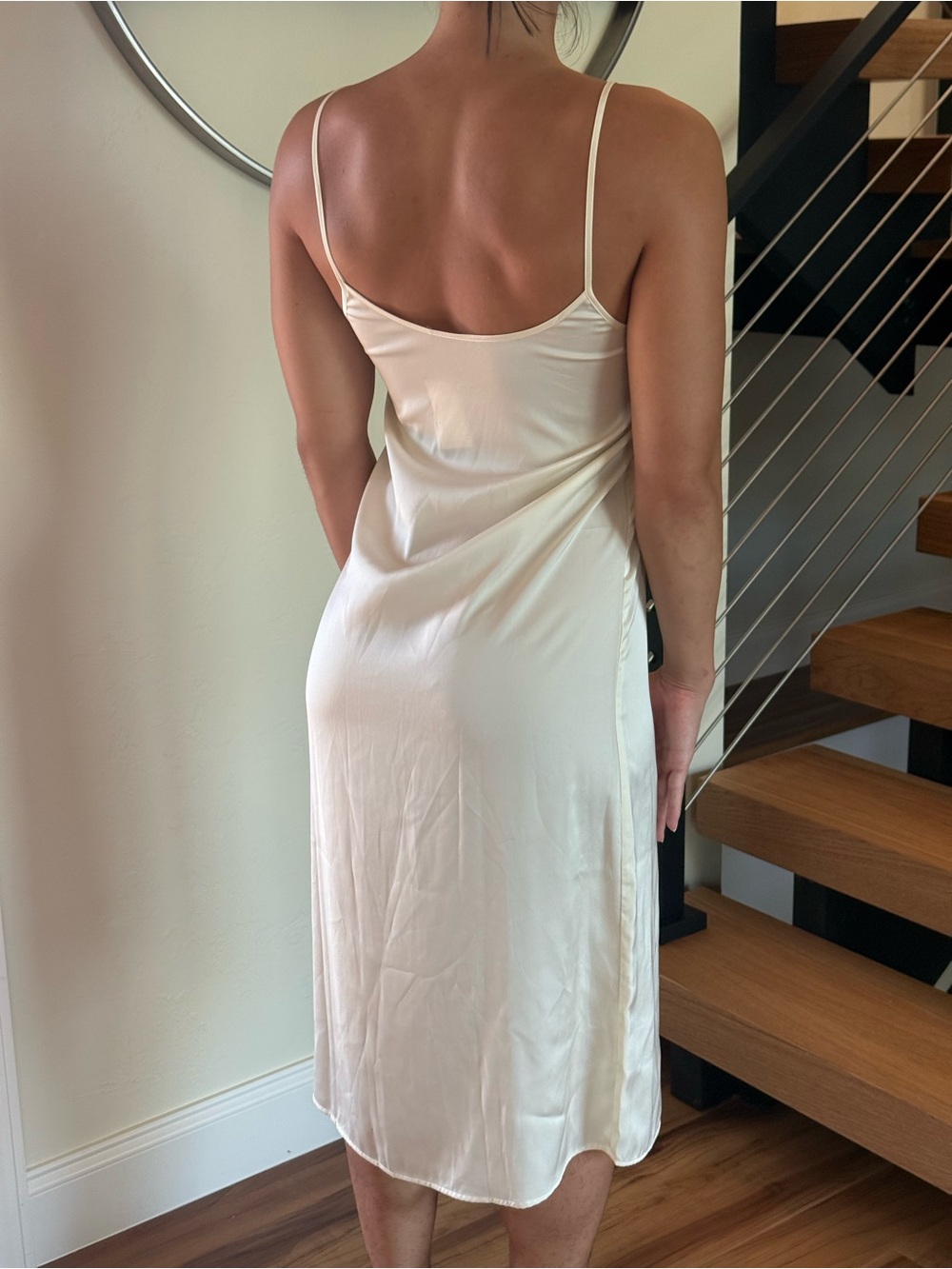 FIBFLX ivory silk slip dress/night gown